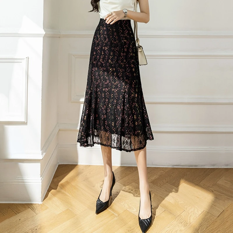 Retro Lace High Waist A-line Midi Skirt Women 2022 New Spring Summer Female Skirts Office Ladies Elegant Package Hip Skirts
Retro Lace High Waist A-line Midi Skirt Women 2022 New Spring Summer Female Skirts Office Ladies Elegant Package Hip Skirts