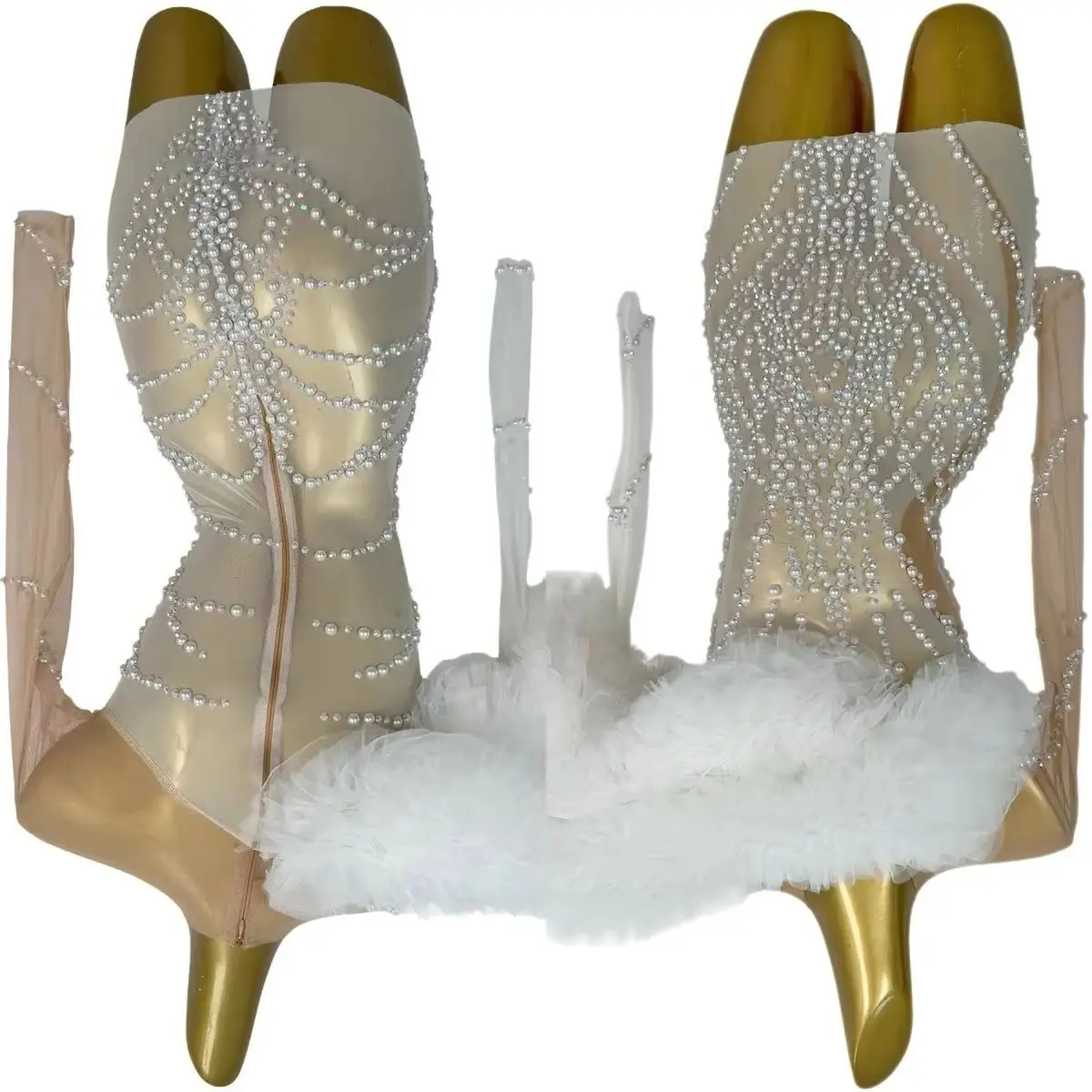 White Tulle Feather Off Shoulder Mini Dress Sheer Mesh Long Sleeve Sparkly Rhinestone Party Club Costume Evening Gown Dress Tian
White Tulle Feather Off Shoulder Mini Dress Sheer Mesh Long Sleeve Sparkly Rhinestone Party Club Costume Evening Gown Dress Tian