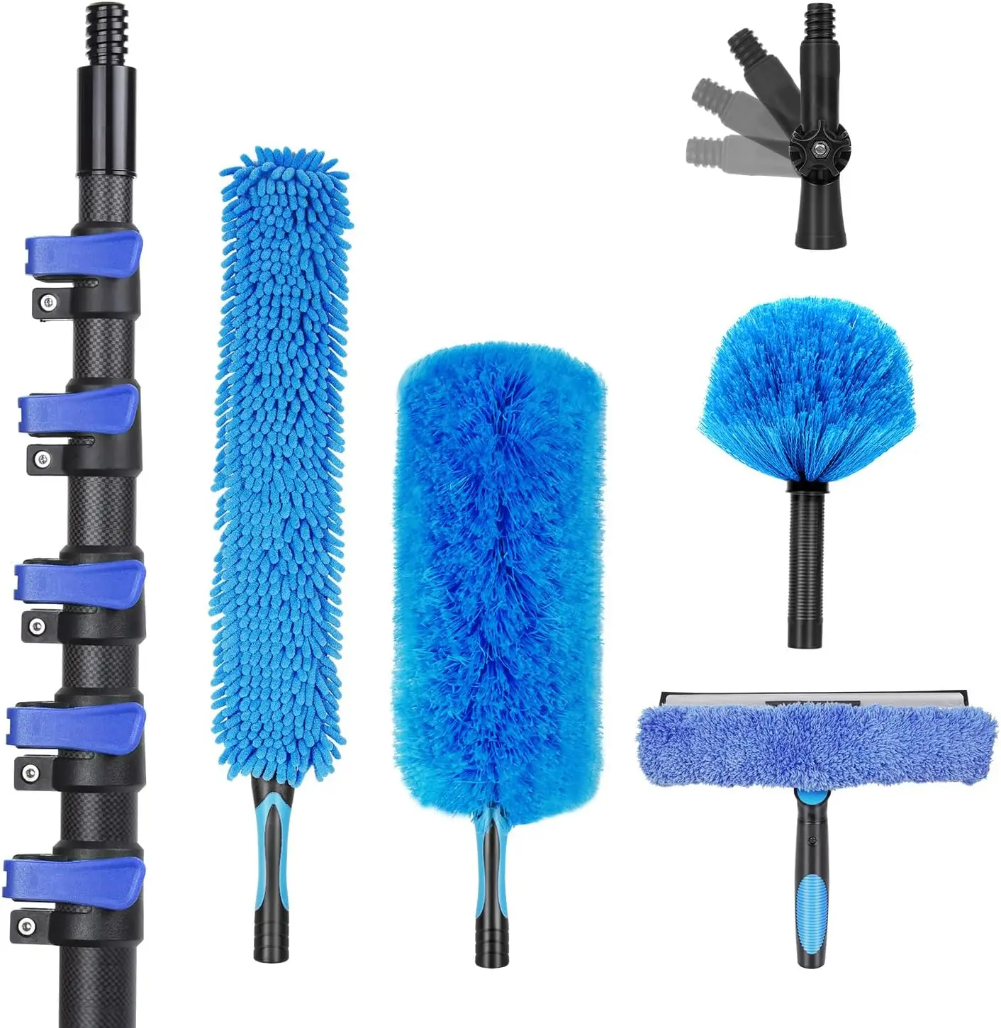 30 Foot High Ceiling Duster Kits with 4.7-24 FT Carbon Fiber Extension Pole, Feather Duster, Cobweb Duster, Ceiling Fan Duster,
30 Foot High Ceiling Duster Kits with 4.7-24 FT Carbon Fiber Extension Pole, Feather Duster, Cobweb Duster, Ceiling Fan Duster,