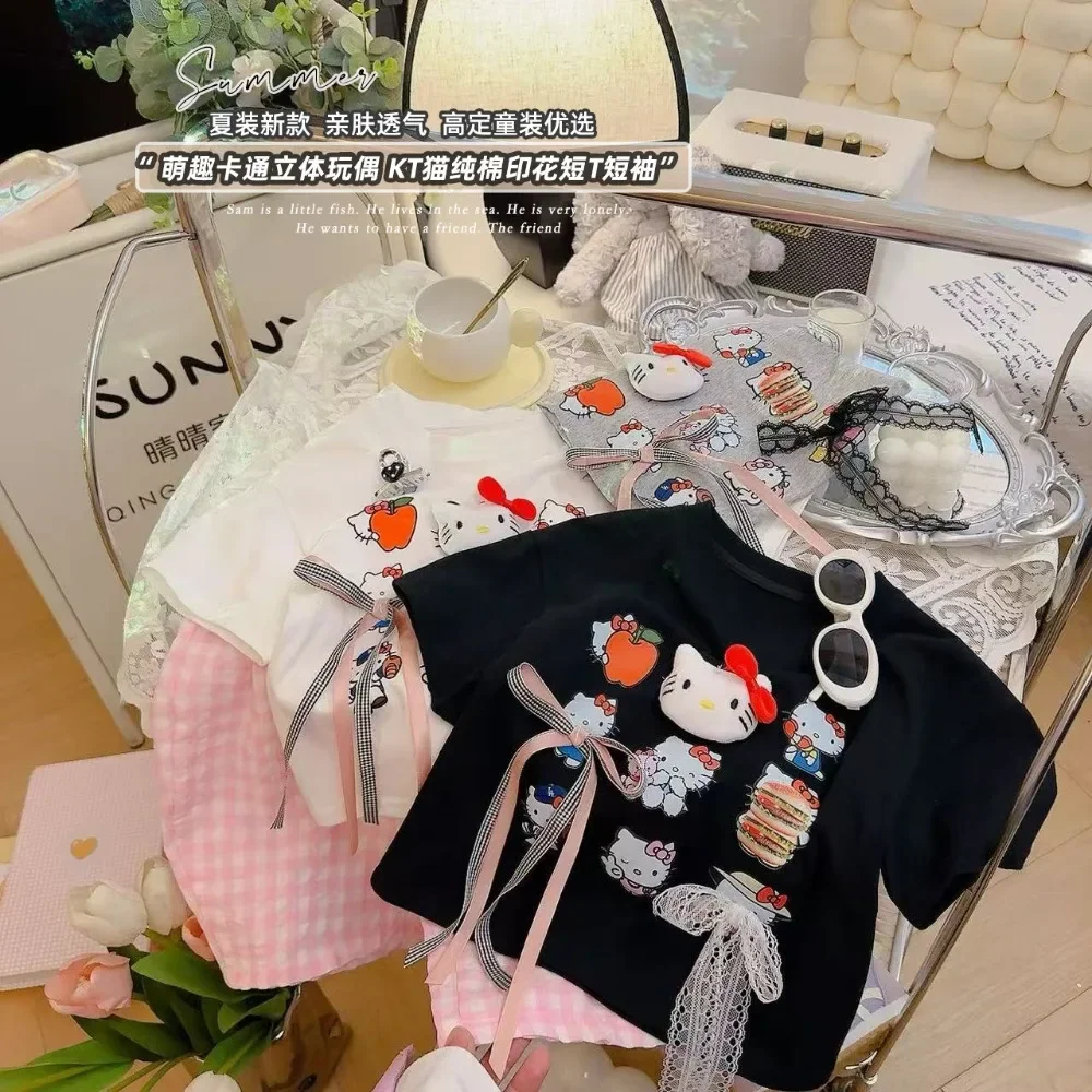 2025 Hello Kitty Anime Kawaii Sanrio Ins Children Summer Clothing New Cute Short Sleeve Printed Cotton Base Shirt Pants Gifts
2025 Hello Kitty Anime Kawaii Sanrio Ins Children Summer Clothing New Cute Short Sleeve Printed Cotton Base Shirt Pants Gifts