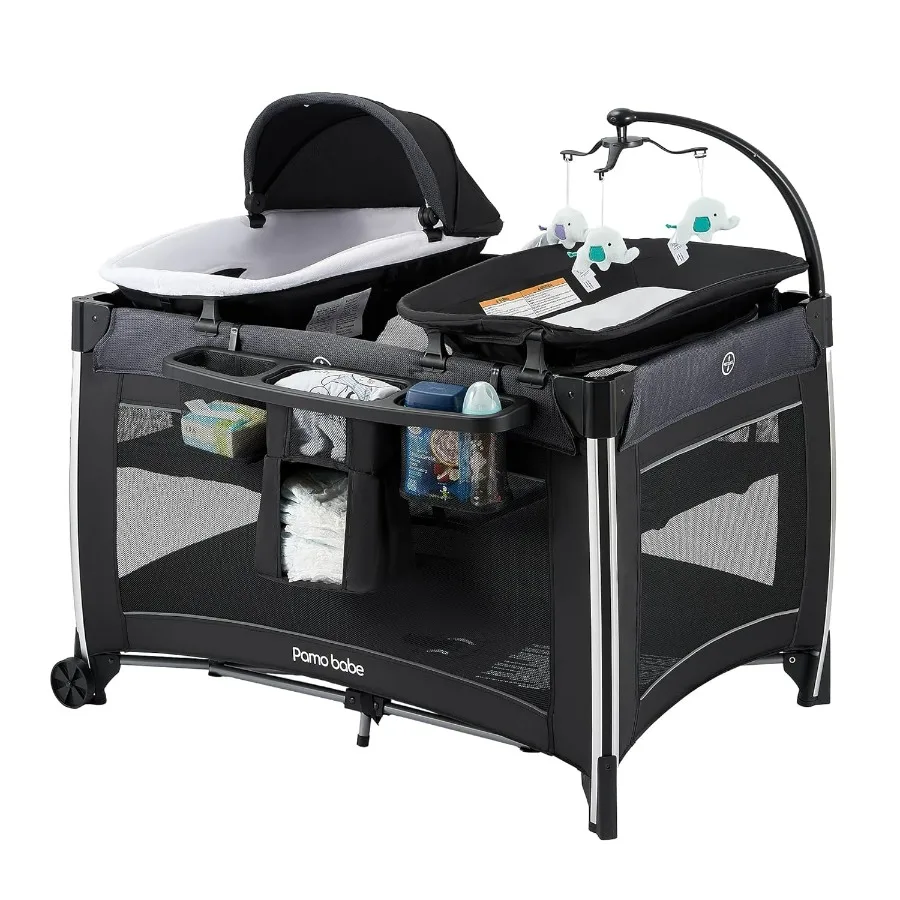 4 in 1 Portable Baby Playard with Bassinet and Changing Table Breathable Mesh Design Integrated Toy Mobile Lightwght Compact fo
4 in 1 Portable Baby Playard with Bassinet and Changing Table Breathable Mesh Design Integrated Toy Mobile Lightwght Compact fo