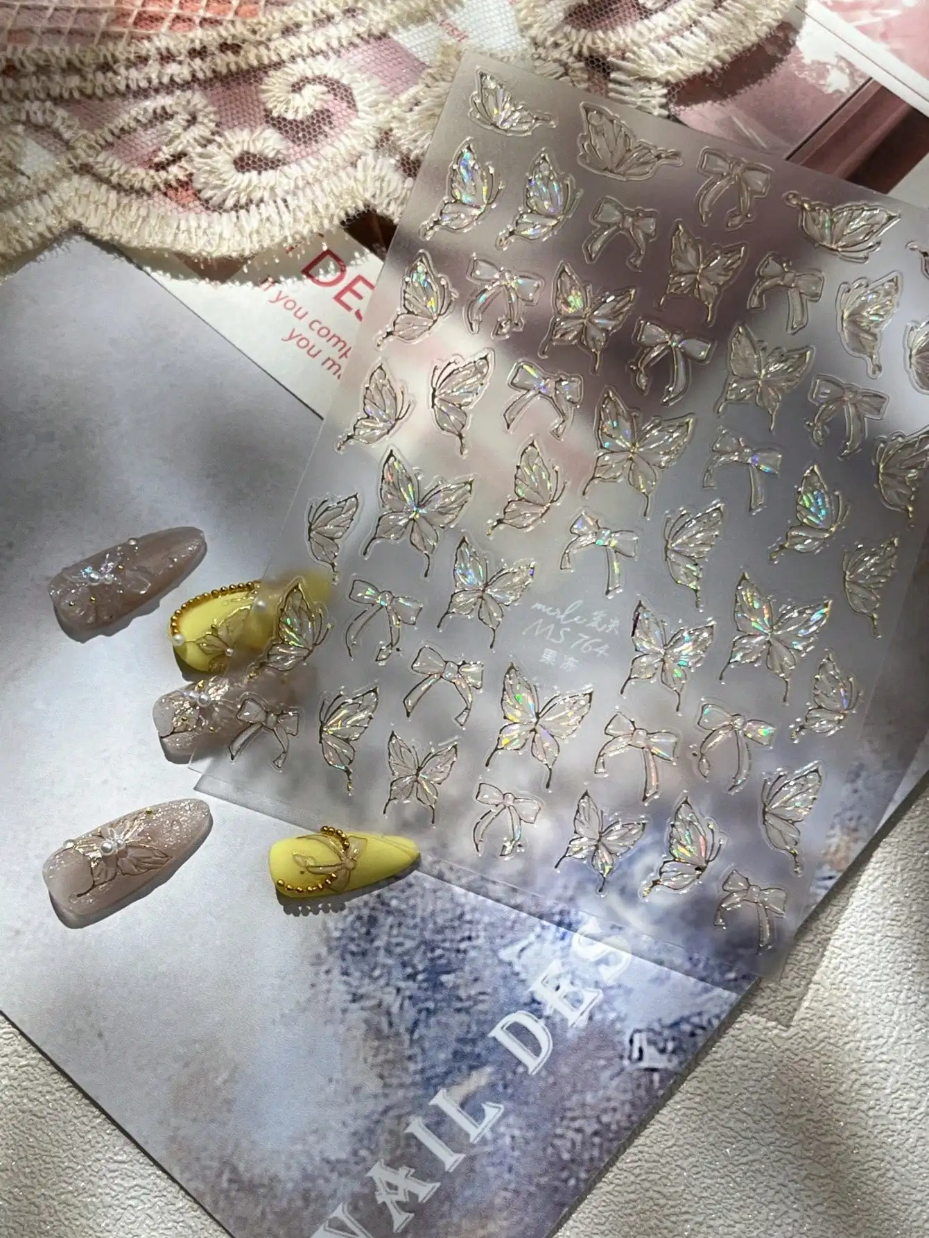 1pc Shiny Butterfly Nail Art Sticker, Delicate Butterfly Nail Sticker, DIY Thin Hard Nail Decoration Sticker Nails Nail Supplies Nail Stickers
1pc Shiny Butterfly Nail Art Sticker, Delicate Butterfly Nail Sticker, DIY Thin Hard Nail Decoration Sticker Nails Nail Supplies Nail Stickers
