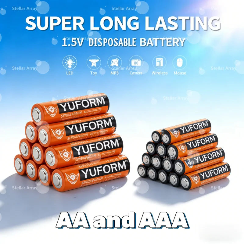 Durable Alkaline Batteries AA AAA 1.5V, Reliable for Multiple Electronics: Flashlight, Toy, Camera, Mouse and Keyboard
Durable Alkaline Batteries AA AAA 1.5V, Reliable for Multiple Electronics: Flashlight, Toy, Camera, Mouse and Keyboard