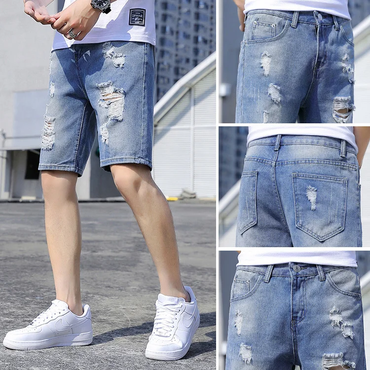Summer Thin Denim Short Pants Men's Five-Point Casual Trendy Jeans Mid-Waist Low Elasticity Straight Leg Youth Popular Style
Summer Thin Denim Short Pants Men's Five-Point Casual Trendy Jeans Mid-Waist Low Elasticity Straight Leg Youth Popular Style