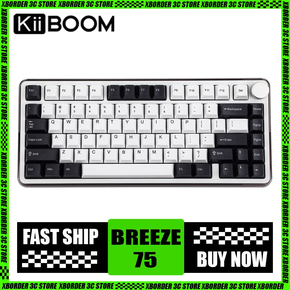 Kiiboom Breeze75 Mechanical Keyboard Half Aluminium Alloy Multifunctional Knob Three Mode Wireless Gaming Keyboard Game Hot Swap
Kiiboom Breeze75 Mechanical Keyboard Half Aluminium Alloy Multifunctional Knob Three Mode Wireless Gaming Keyboard Game Hot Swap