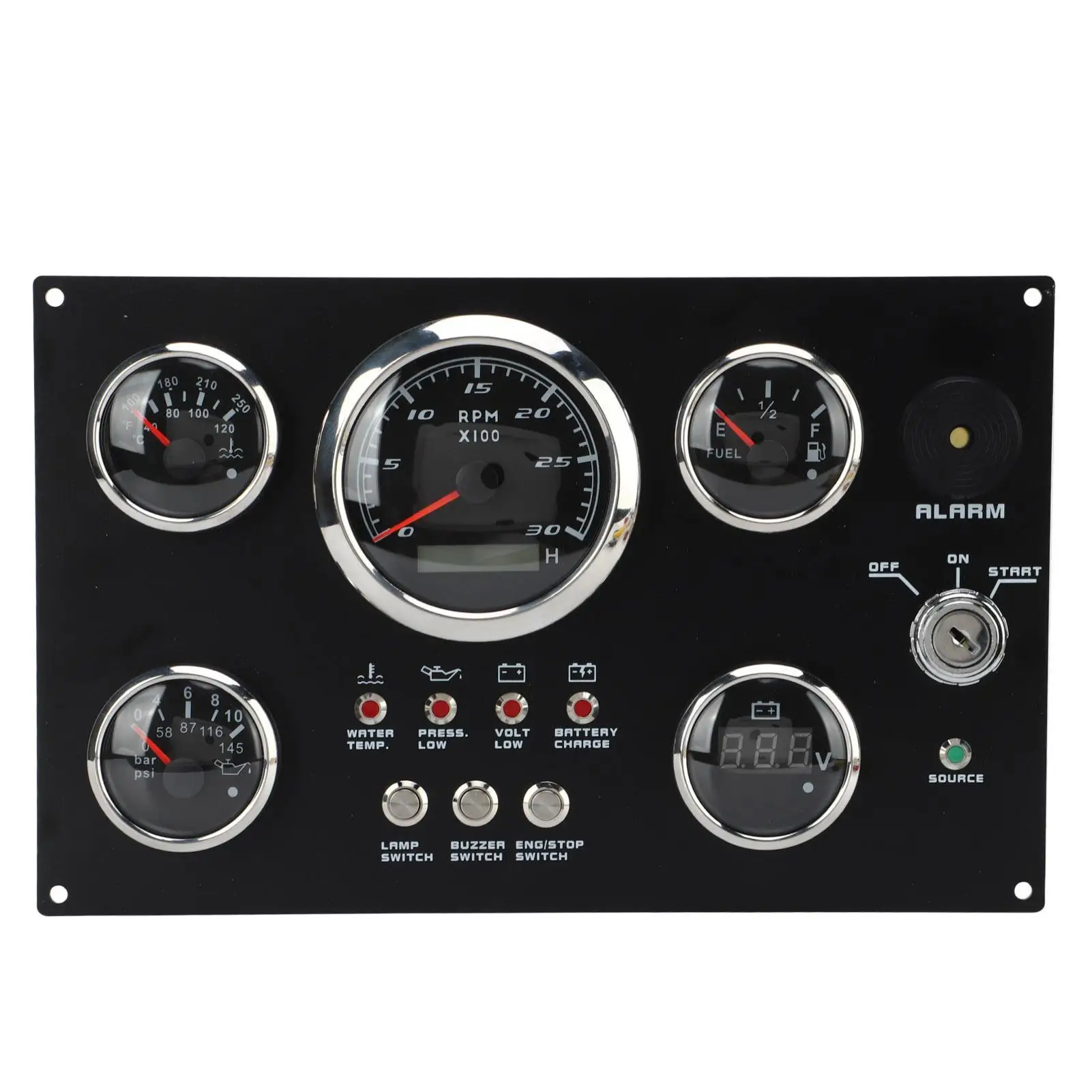 Level Oil Pressure Water Temp Voltage Meter DC 9-32V Mulitple Switches 5in1 Digital Gauge Cluster Fogproof for boat Yacht 
Level Oil Pressure Water Temp Voltage Meter DC 9-32V Mulitple Switches 5in1 Digital Gauge Cluster Fogproof for boat Yacht