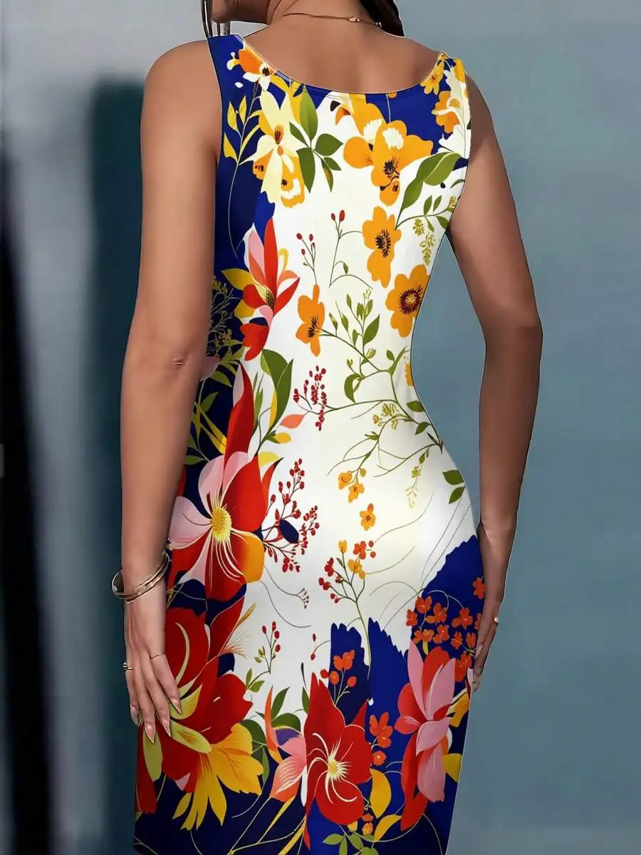 Floral Print Round Neck Sleeveless Bodycon Tank Dress For Women Summer Spring Slim Fit
Floral Print Round Neck Sleeveless Bodycon Tank Dress For Women Summer Spring Slim Fit
