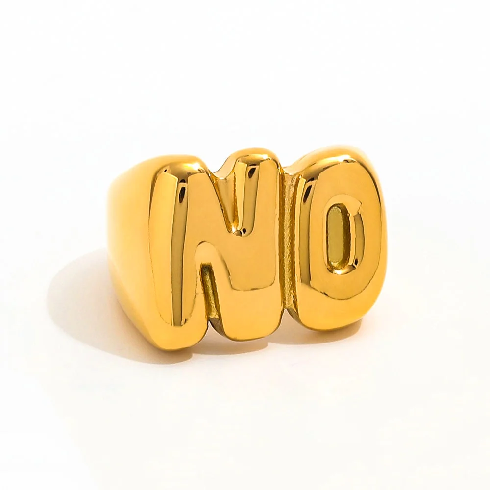 Joolim Jewelry High End PVD Wholesale Waterproof Fashion Chunky Dainty Bubble Font NO Stainless Steel Finger Ring for Women
Joolim Jewelry High End PVD Wholesale Waterproof Fashion Chunky Dainty Bubble Font NO Stainless Steel Finger Ring for Women