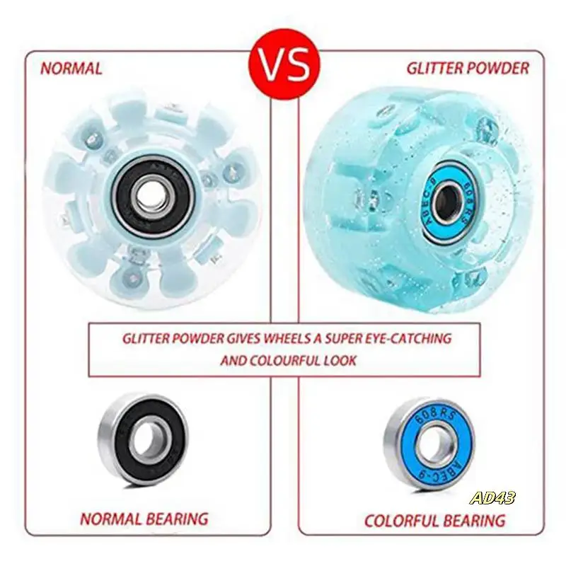 8 Piece Glitter Light Up Roller Skate Wheels Luminous Skate Wheels With Bearings Installed 32 X 58 Mm 78A
8 Piece Glitter Light Up Roller Skate Wheels Luminous Skate Wheels With Bearings Installed 32 X 58 Mm 78A