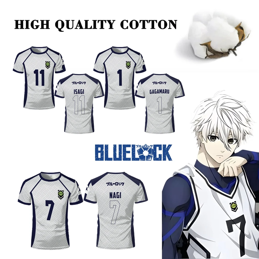 Summer Blue Lock Cartoon Men's Football Jersey Men's High Quality Cotton T-shirt ISAGI NAGI Cosplay Tops Boys Gift Sports Tees
Summer Blue Lock Cartoon Men's Football Jersey Men's High Quality Cotton T-shirt ISAGI NAGI Cosplay Tops Boys Gift Sports Tees