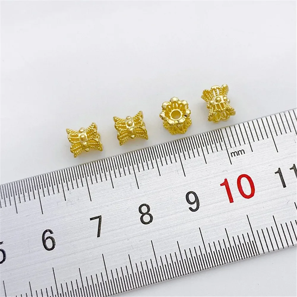 14K Gold-Color Hollow Double-sided Flower Holder Barrel Loose Beads DIY String Bracelet Necklace Jewelry Materials Accessories
14K Gold-Color Hollow Double-sided Flower Holder Barrel Loose Beads DIY String Bracelet Necklace Jewelry Materials Accessories