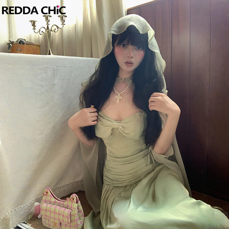 REDDACHiC Women's Hooded Cape Evening Dress Wedding Gust Ribbon Backless Flowy Bandeau Maxi One-piece Vacation Summer Clothes
REDDACHiC Women's Hooded Cape Evening Dress Wedding Gust Ribbon Backless Flowy Bandeau Maxi One-piece Vacation Summer Clothes