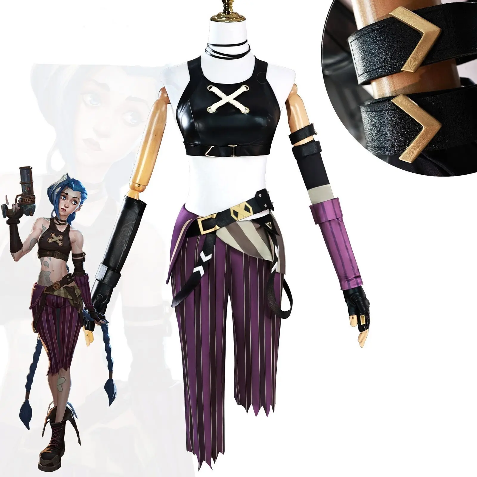 Fulujiacos LOL Arcane 2 Jinx League of Legends Cosplay Jinx Costume Outfit Full Set
Fulujiacos LOL Arcane 2 Jinx League of Legends Cosplay Jinx Costume Outfit Full Set