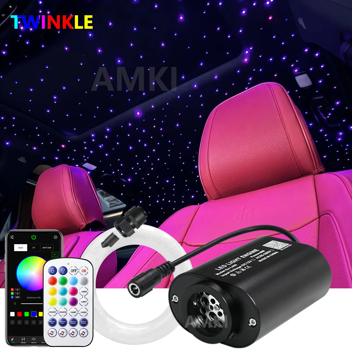 Mini 6W Twinkle Starry Sky RGBW Car Star Ceiling Light APP Music Control Fiber Optic Light Led Interior Atmosphere Car Roof Star
Mini 6W Twinkle Starry Sky RGBW Car Star Ceiling Light APP Music Control Fiber Optic Light Led Interior Atmosphere Car Roof Star