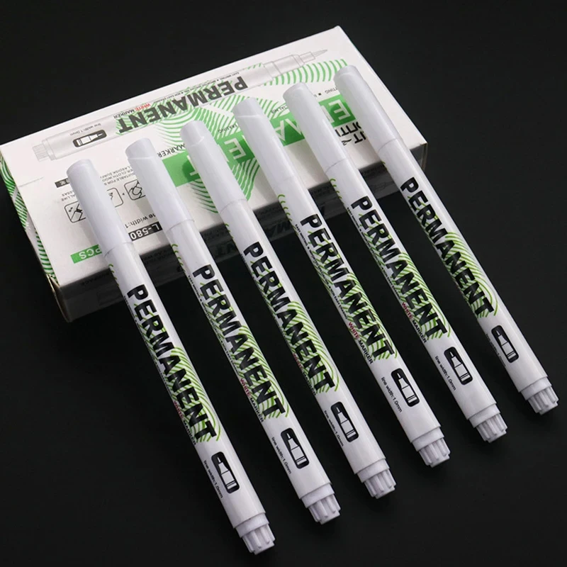 6Pcs New Waterproof White Marker Pens 1.0mm Fast Drying Water-Based Highlight Pen Paint Tire Painting Graffiti Pen
6Pcs New Waterproof White Marker Pens 1.0mm Fast Drying Water-Based Highlight Pen Paint Tire Painting Graffiti Pen