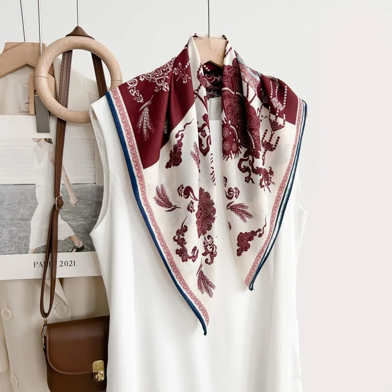 New Lantern Printing 65 * 65 Small Square Scarf Double-sided Heterochrome National Style Imitation Silk Wool Texture Silk Scarf
New Lantern Printing 65 * 65 Small Square Scarf Double-sided Heterochrome National Style Imitation Silk Wool Texture Silk Scarf