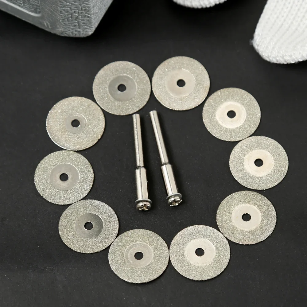 10Pcs 20mm Diamond Cut Off Blade Cutting Discs Wheel Disc Grinding Slice with 2Pcs 3mm Mandrel for Drill Die Grinder Rotary Tool
10Pcs 20mm Diamond Cut Off Blade Cutting Discs Wheel Disc Grinding Slice with 2Pcs 3mm Mandrel for Drill Die Grinder Rotary Tool