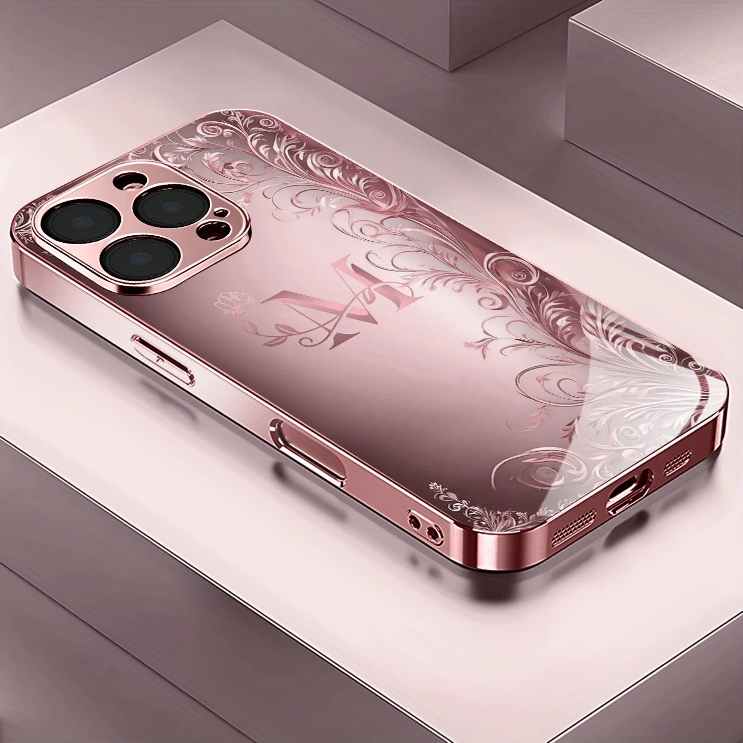 New pink electroplated glass phone case with flower letter M pattern, suitable for iPhone 17, 16, 15, 14, 13, 12, 11, etc.
New pink electroplated glass phone case with flower letter M pattern, suitable for iPhone 17, 16, 15, 14, 13, 12, 11, etc.