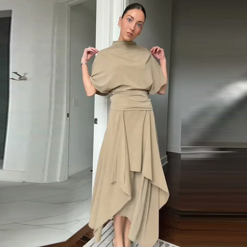 Shpmishal Elegant Shirt Asymmetry Skirt Set Women Solid Short Sleeve O-neck Shirts Long High Waist Skirts Fashion Summer Suit
Shpmishal Elegant Shirt Asymmetry Skirt Set Women Solid Short Sleeve O-neck Shirts Long High Waist Skirts Fashion Summer Suit