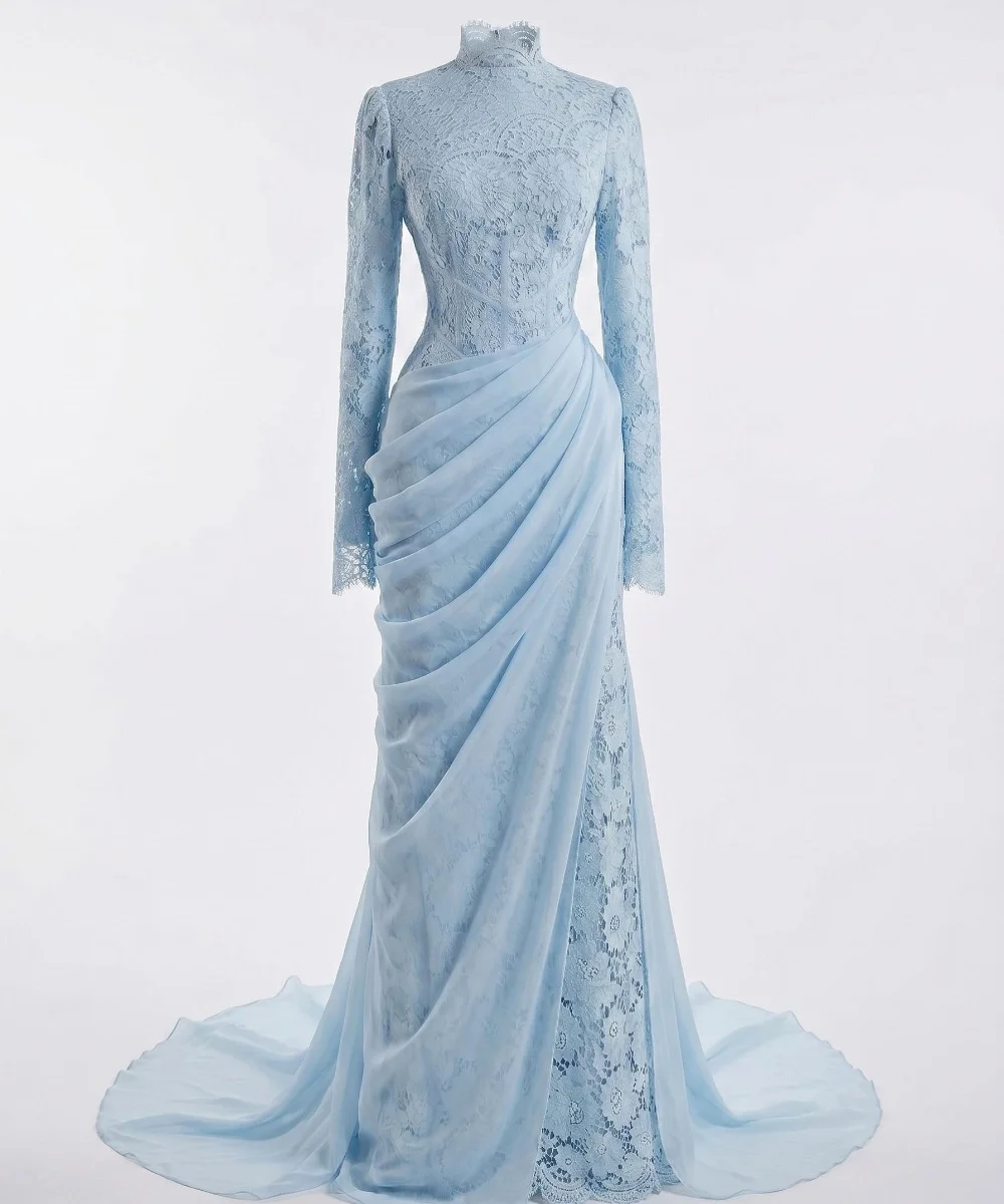 Customized Matching Lace Pleat Trumpet High Collar Long Bespoke Occasion Homecoming Dresses High Quality
Customized Matching Lace Pleat Trumpet High Collar Long Bespoke Occasion Homecoming Dresses High Quality