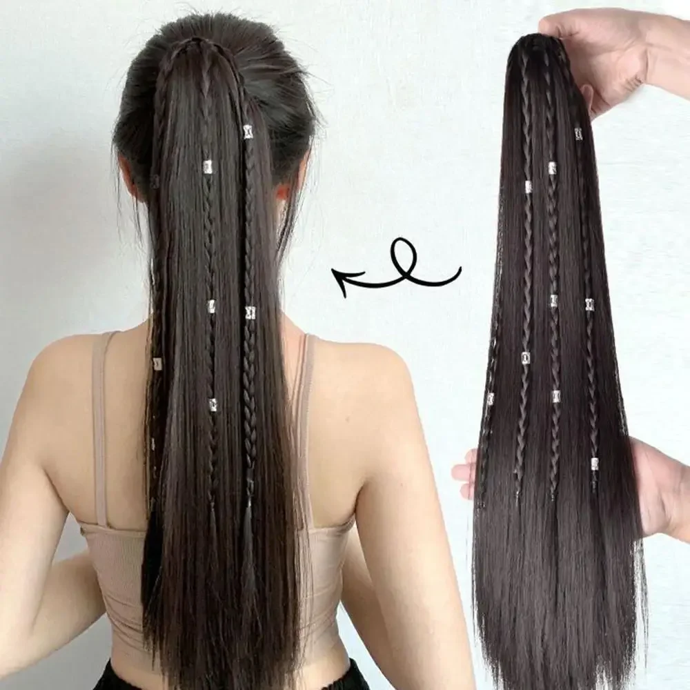 Female synthetic Wig Fake Ponytail Extension Ethnic Style Straight Twisted Braids Clip-on Wig Hip Hop Girls Gentle Versatile
Female synthetic Wig Fake Ponytail Extension Ethnic Style Straight Twisted Braids Clip-on Wig Hip Hop Girls Gentle Versatile