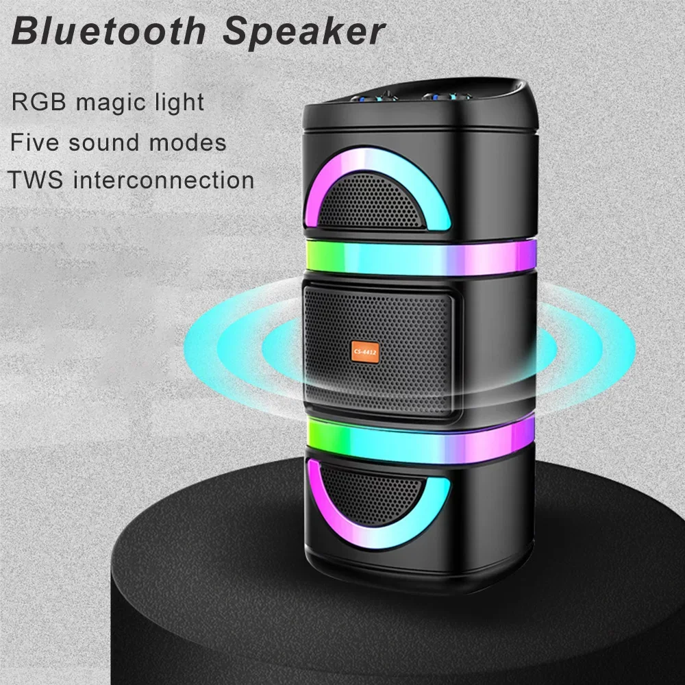 Dual 4 Inch Portable Bluetooth Speaker with RGB Lights Support BT TF Card U Disk FM Family Wireless HIFI Stereo Music Player
Dual 4 Inch Portable Bluetooth Speaker with RGB Lights Support BT TF Card U Disk FM Family Wireless HIFI Stereo Music Player