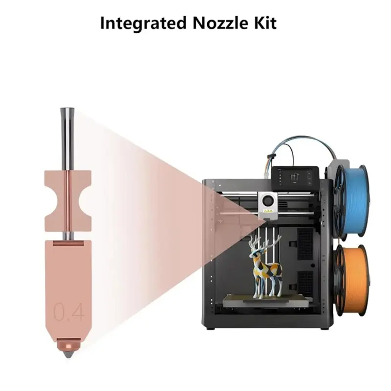 A13E-Integrated Hardened Steel Nozzle 0.4Mm For Flashforge AD5X With Heatsink- For 3D Printer Replacement Part
A13E-Integrated Hardened Steel Nozzle 0.4Mm For Flashforge AD5X With Heatsink- For 3D Printer Replacement Part