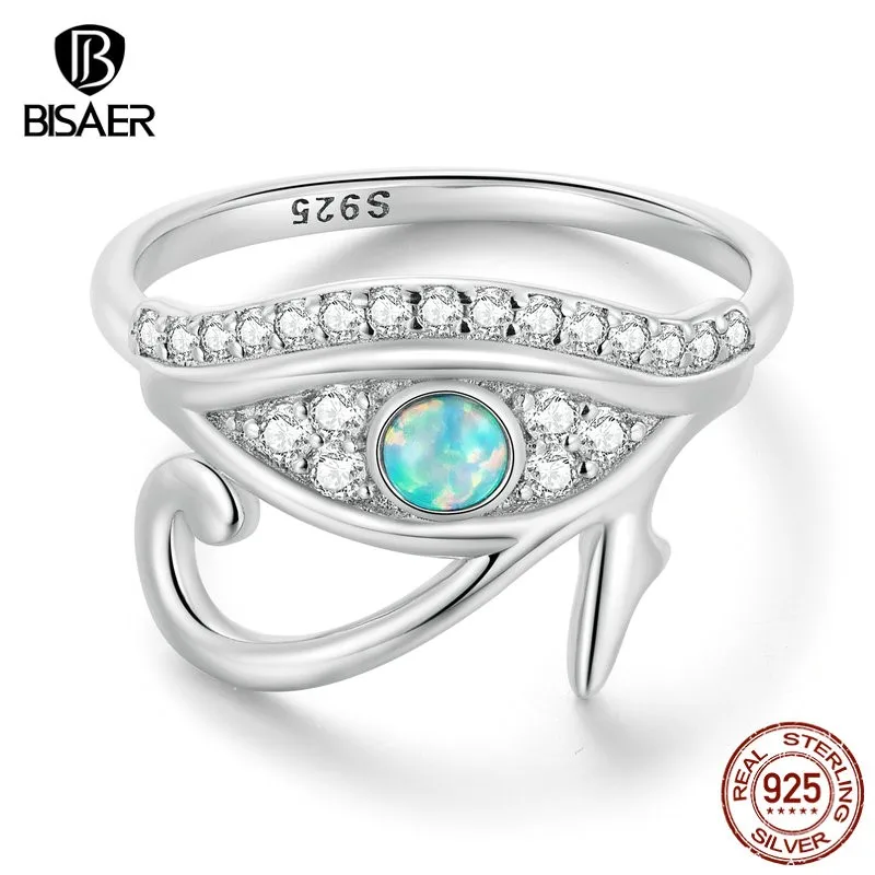 BISAER 925 Sterling Silver Eye of Horus Rings Shining Zircon Promise Ring Plated Platinum Fine Jewelry for Women Birthday Gift
BISAER 925 Sterling Silver Eye of Horus Rings Shining Zircon Promise Ring Plated Platinum Fine Jewelry for Women Birthday Gift