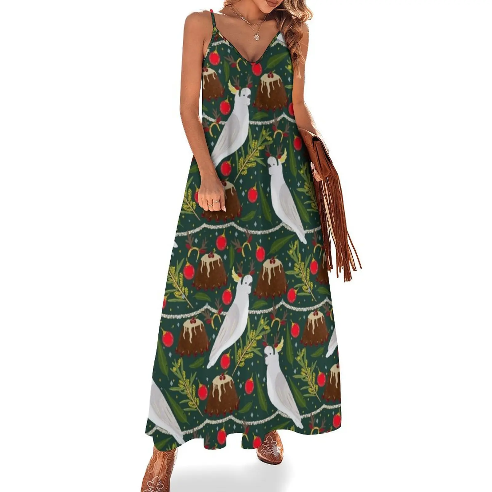 Christmas Australian Sulfur Crested Cockatoo Parrot Pudding Wattle Sleeveless Long Dress luxury dresses Dress
Christmas Australian Sulfur Crested Cockatoo Parrot Pudding Wattle Sleeveless Long Dress luxury dresses Dress