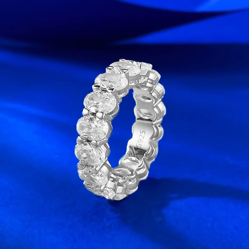 Sparkling 4x6mm Full High Carbon Diamonds Women's Ring,925 Sterling Silver Promise Wedding Band & Engagement Ring Jewelry Gift
Sparkling 4x6mm Full High Carbon Diamonds Women's Ring,925 Sterling Silver Promise Wedding Band & Engagement Ring Jewelry Gift