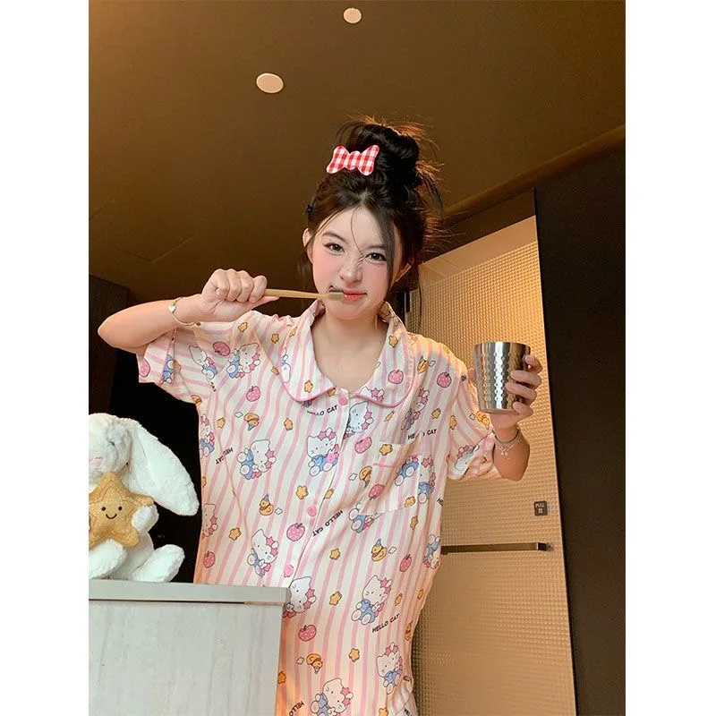 Pompom Purin Cloud Cotton Pajamas Women Shorts Short Sleeve Pijama Summer Pyjama Kawaii Sleepwear Anime Negligee Homesuit
Pompom Purin Cloud Cotton Pajamas Women Shorts Short Sleeve Pijama Summer Pyjama Kawaii Sleepwear Anime Negligee Homesuit