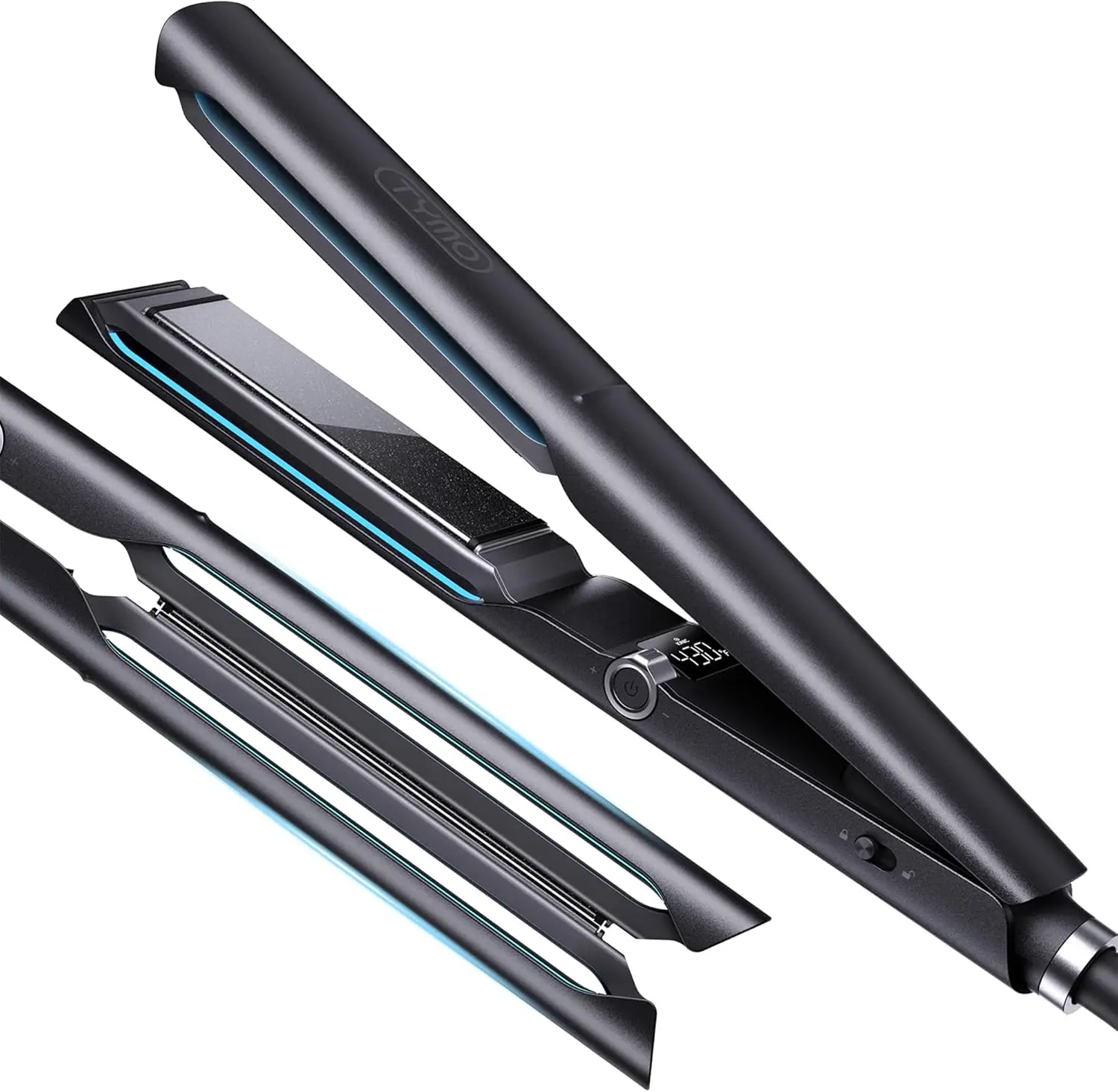 2-in-1 Ceramic Flat Iron and Curler for Women - Fast Styling, Hollow Design, 500M Ionic, Black
2-in-1 Ceramic Flat Iron and Curler for Women - Fast Styling, Hollow Design, 500M Ionic, Black