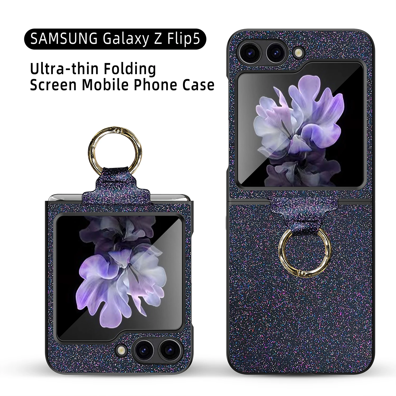 For Samsung Galaxy Z Flip 5 Case Luxury Colorful Shiny Glitter Ring Bracket With Tempered Film Shockproof Hard Cover Accessories
For Samsung Galaxy Z Flip 5 Case Luxury Colorful Shiny Glitter Ring Bracket With Tempered Film Shockproof Hard Cover Accessories