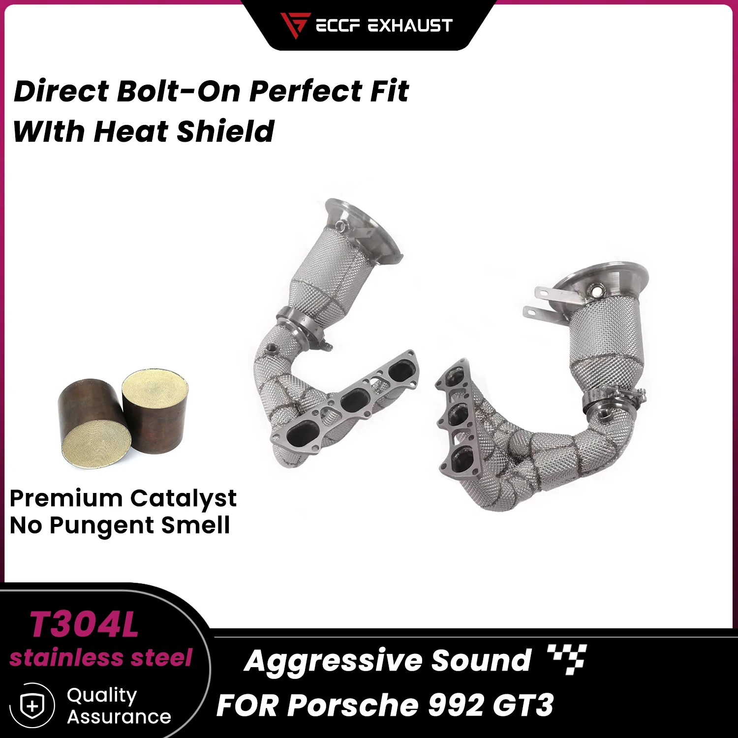 High Flow Sports Stainless Steel Headers With Heat Shield for Porsche 992 GT3 Maximize Exhaust Flow Easy Installation
High Flow Sports Stainless Steel Headers With Heat Shield for Porsche 992 GT3 Maximize Exhaust Flow Easy Installation