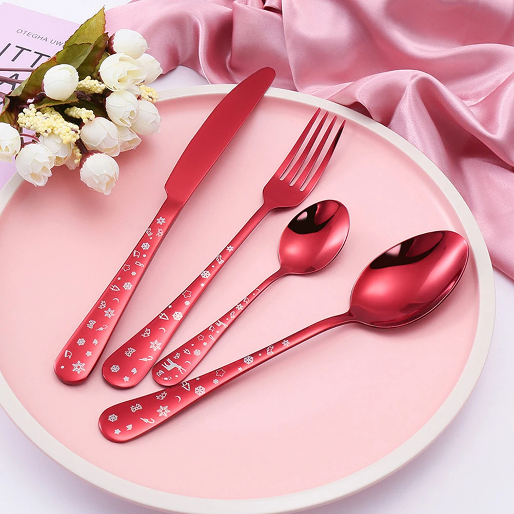 Christmas Tableware Set Stainless Steel Cutlery Silverware Spoon Fork Knife Practical Easy Clean Holiday Dinnerware Kit
Christmas Tableware Set Stainless Steel Cutlery Silverware Spoon Fork Knife Practical Easy Clean Holiday Dinnerware Kit
