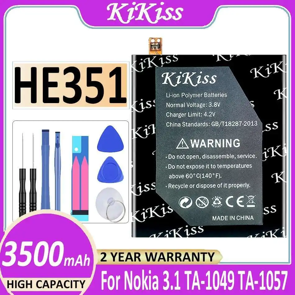 HE351 For Nokia 3.1, TA-1049, TA-1057, TA-1063, TA-1070, TA-1074 3500mAh Good Low-Temperature Performance Mobile Phone Battery
HE351 For Nokia 3.1, TA-1049, TA-1057, TA-1063, TA-1070, TA-1074 3500mAh Good Low-Temperature Performance Mobile Phone Battery