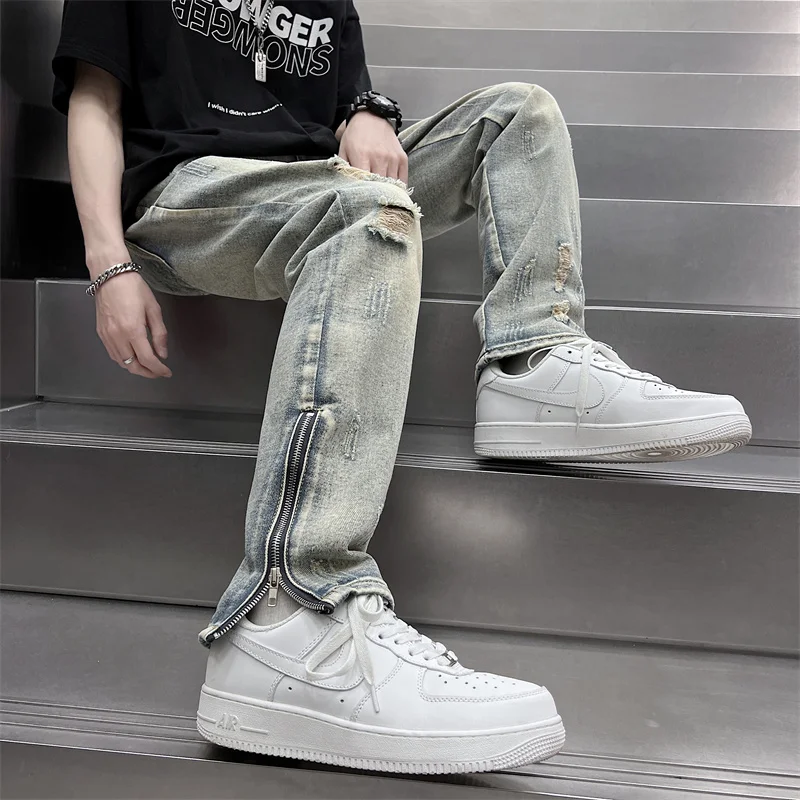 Summer Thin High Street Men's Jeans Design Sense Trendy American Retro Denim Pants Hole Youth Casual Long Pants
Summer Thin High Street Men's Jeans Design Sense Trendy American Retro Denim Pants Hole Youth Casual Long Pants
