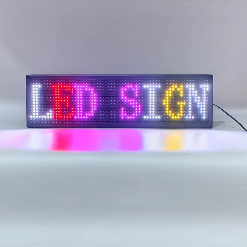 New Open Low Price P10 Full Color 26 * 8 Inch WiFi Light Emitting Diode Display Scrolling Message Board Text Indoor and Outdoor
New Open Low Price P10 Full Color 26 * 8 Inch WiFi Light Emitting Diode Display Scrolling Message Board Text Indoor and Outdoor