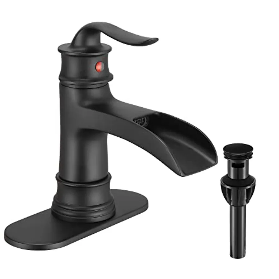 Waterfall Faucet Bathroom Faucet Single Handle One Hole Matte Black Finish Large Spout Lavatory Faucets Matte Black
Waterfall Faucet Bathroom Faucet Single Handle One Hole Matte Black Finish Large Spout Lavatory Faucets Matte Black