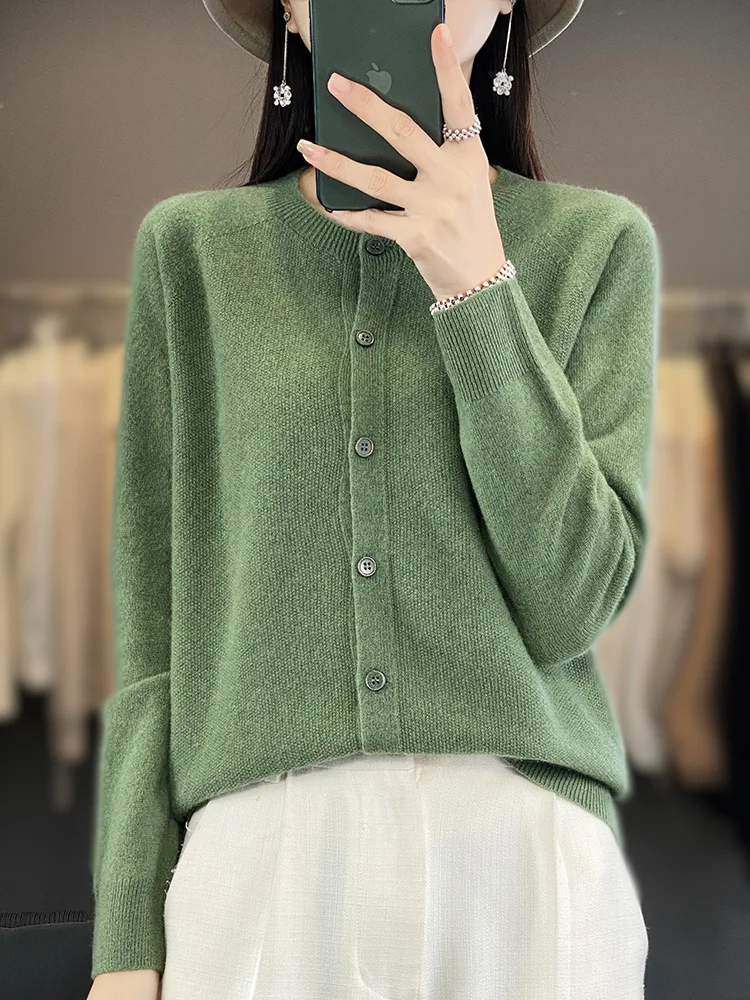 Women 100% Merino Wool Sweater O-Neck Buttoned Cardigan Long Sleeve Basic Casual Cashmere Knitwear Autumn Winter Solid Clothing
Women 100% Merino Wool Sweater O-Neck Buttoned Cardigan Long Sleeve Basic Casual Cashmere Knitwear Autumn Winter Solid Clothing