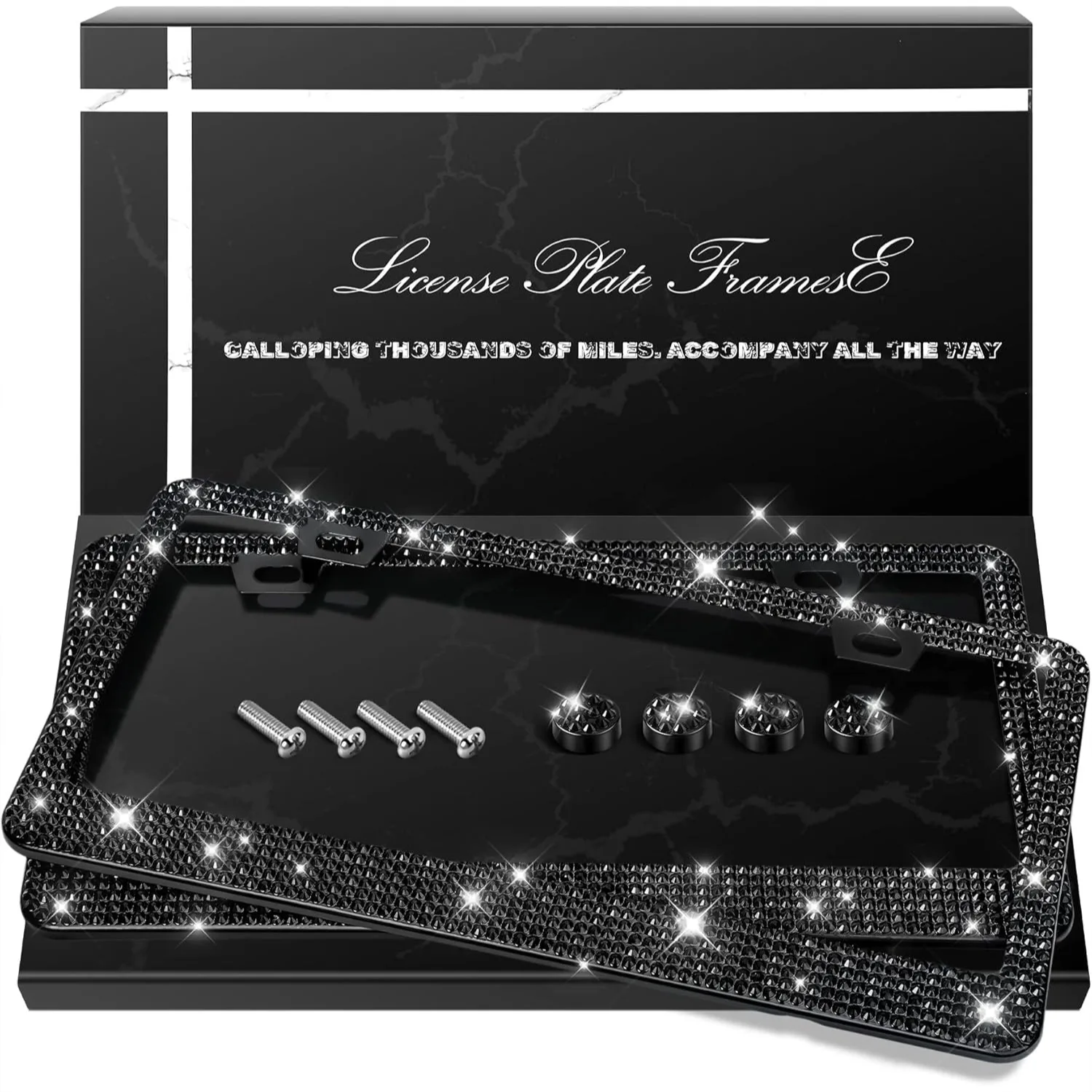 2 Pack Bling License Plate Frames, Sparkly Rhinestone Diamond Car License Plate Cover for Women, Stainless Steel Car Accessories
2 Pack Bling License Plate Frames, Sparkly Rhinestone Diamond Car License Plate Cover for Women, Stainless Steel Car Accessories