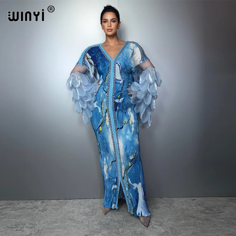 WINYI Women's Elastic Slim Pleated Dress Long down Caftan Abaya Dubai Luxury Party Evening Dress Muslim boho Beach Wear
WINYI Women's Elastic Slim Pleated Dress Long down Caftan Abaya Dubai Luxury Party Evening Dress Muslim boho Beach Wear