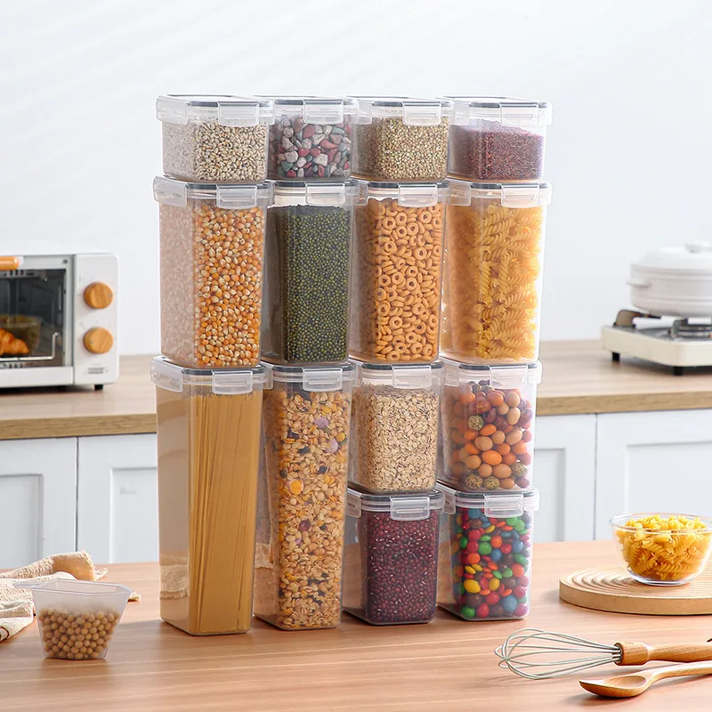 Multifunctional plastic food storage tank set with sealing lid transparent kitchen container simple design moisture-proof
Multifunctional plastic food storage tank set with sealing lid transparent kitchen container simple design moisture-proof