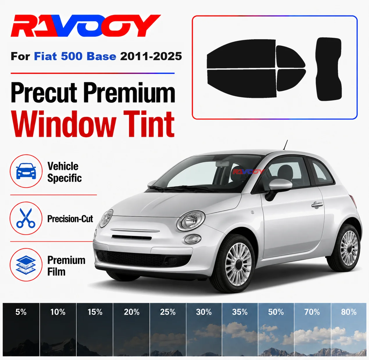 Premium Precut Window Tint Kit Front Rear Windows Rear Windshield For Fiat 500 Base 2011-2025 Complete Set Nano Ceramic Film
Premium Precut Window Tint Kit Front Rear Windows Rear Windshield For Fiat 500 Base 2011-2025 Complete Set Nano Ceramic Film