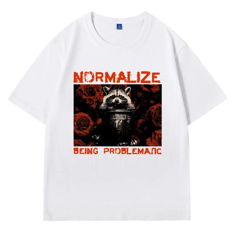 Normalize Being Problematic T-shirt Men Women's Stay Trashy Raccoon Japanese Weird Funny Graphic T Shirts Fashion Casual Tees
Normalize Being Problematic T-shirt Men Women's Stay Trashy Raccoon Japanese Weird Funny Graphic T Shirts Fashion Casual Tees