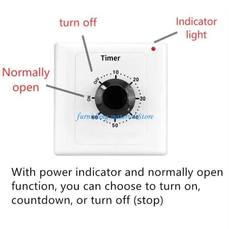 Y5GD Countdown Timer Control Controller 15A Mechanical Timer Swtiches 86 Panel Timer Switches for Bathroom Fan, Light
Y5GD Countdown Timer Control Controller 15A Mechanical Timer Swtiches 86 Panel Timer Switches for Bathroom Fan, Light