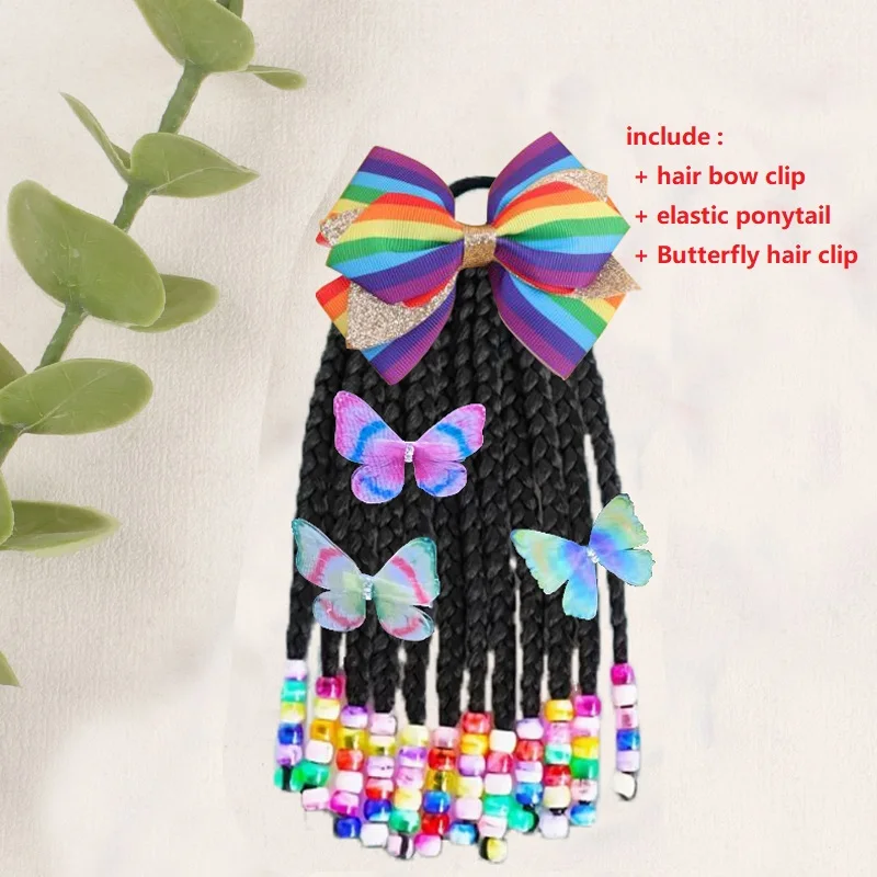 2packs Two Beaded Braid Ponytail Set. (Clip on Bow, Braid Extension w/ Beads) / Detachable Synthetic Curly Hairpieces
2packs Two Beaded Braid Ponytail Set. (Clip on Bow, Braid Extension w/ Beads) / Detachable Synthetic Curly Hairpieces