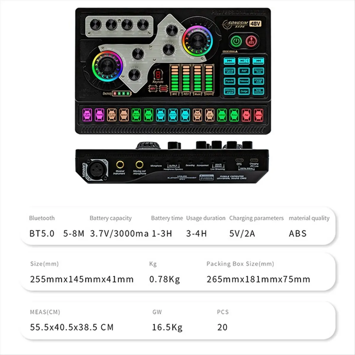 SX96 Sound Card 48V Sound Card Microphone Mobile Phone Computer Live Broadcast Outdoor Singing Home Mini Mixer
SX96 Sound Card 48V Sound Card Microphone Mobile Phone Computer Live Broadcast Outdoor Singing Home Mini Mixer