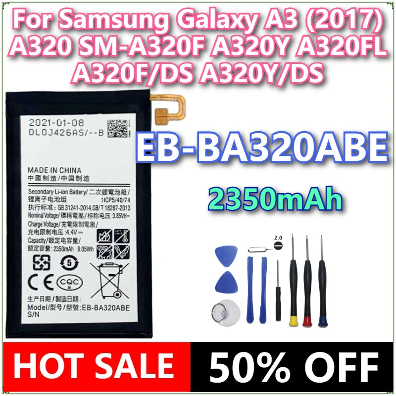 Brand New EB-BA320ABE 2350mAh Phone Battery For Samsung Galaxy A3 (2017) A320 SM-A320F A320Y A320FL A320F/DS A320Y/DS +Tools
Brand New EB-BA320ABE 2350mAh Phone Battery For Samsung Galaxy A3 (2017) A320 SM-A320F A320Y A320FL A320F/DS A320Y/DS +Tools