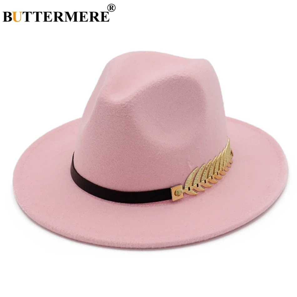 BUTTERMERE New Design Fedora Hat Pink Ladies Elegant Winter Women Wool Hat Felt Leaf Large Brim British Fedora Vintage Jazz Hat
BUTTERMERE New Design Fedora Hat Pink Ladies Elegant Winter Women Wool Hat Felt Leaf Large Brim British Fedora Vintage Jazz Hat